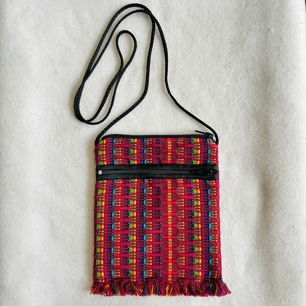 Handwoven Crossbody Bag Guatemalan Fringe Purse